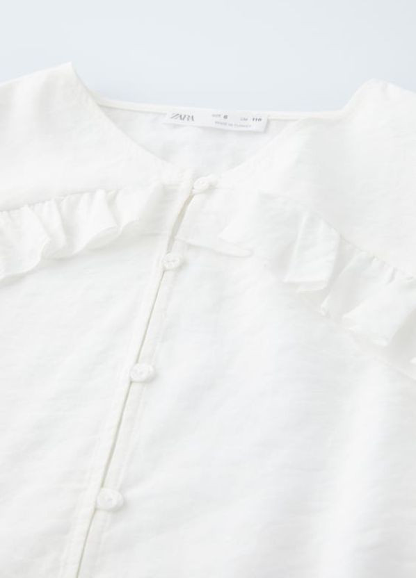 Белая однотонная блузка Zara демисезонная