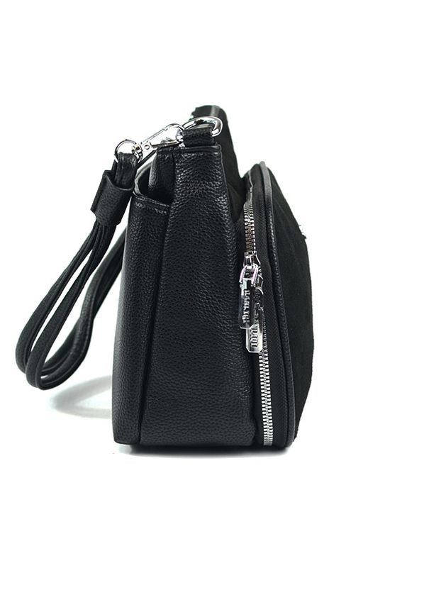 Сумочка женская черная из натуральной замши, маленькая молодежная замшевая сумка кросс-боди No Brand (266623578)