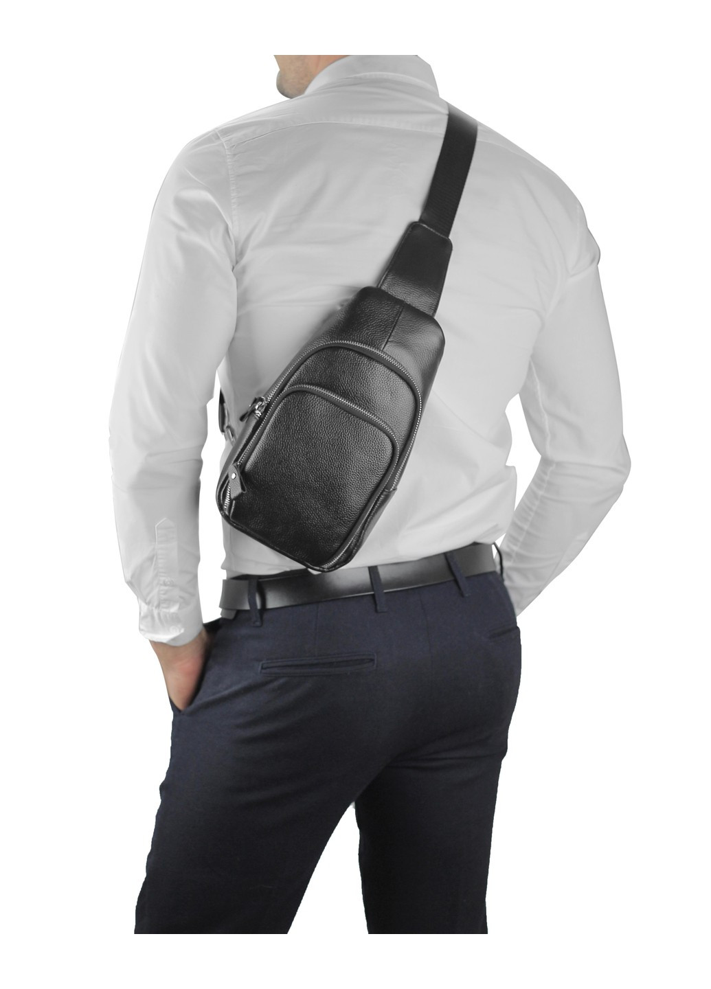 Кожаный черный слинг через плечо A25F-5058A Tiding Bag (277963202)