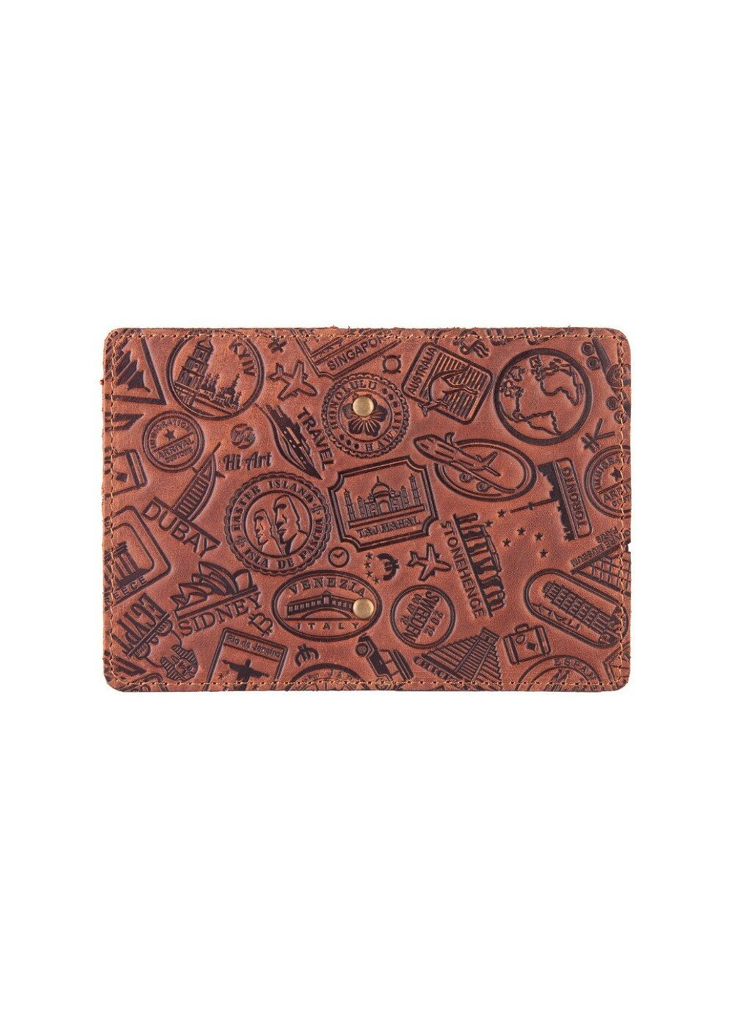 Обложка для документов из кожи HiArt AD-03 Shabby Сognac Let's Go Travel Коньячный Hi Art (268738490)