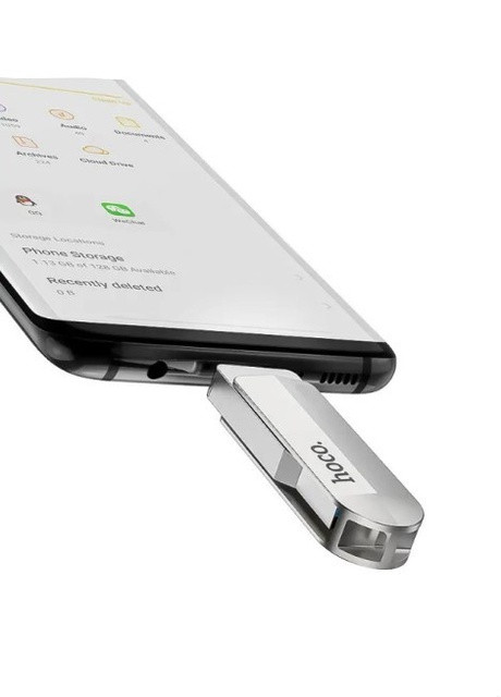 Флеш накопитель (Type-C, USB 3.0, подходит для телефона, повышенная скорость, компактная флешка) - Металлик Hoco 16Gb UD10 (258615249)