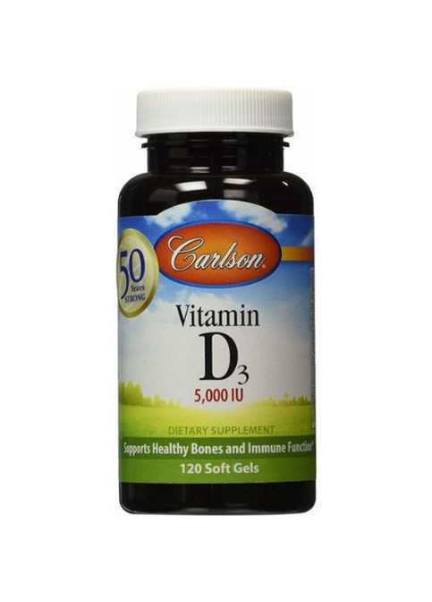 Vitamin D3 5000 IU 120 Soft Gels CAR-14110 Carlson Labs (259967065)