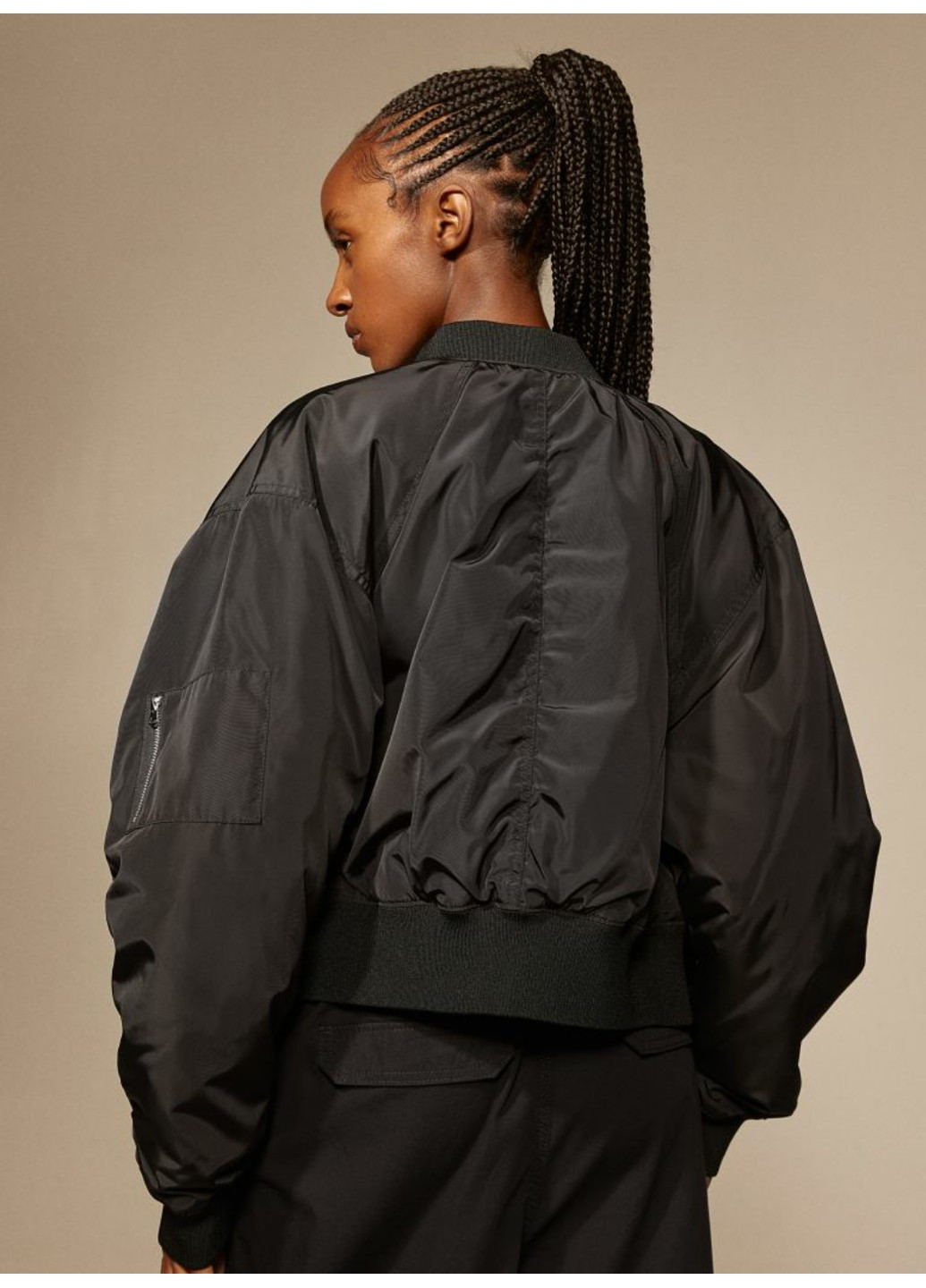 Черная демисезонная женская куртка бомбер н&м (56059) xxs черная H&M
