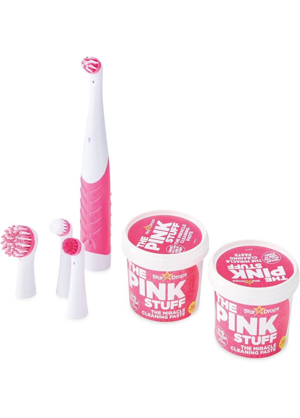 Набір для прибирання електрична щітка + 4 насадки+2 пасти 500г The Miracle Scrubber Kit The Pink Stuff (263361182)
