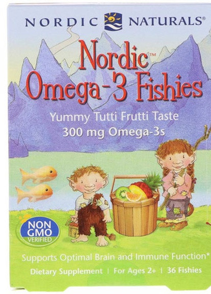 Nordic Omega-3 Fishies 300 mg 36 Fishies Gummies Tutti Frutti Taste Nordic Naturals (256722087)