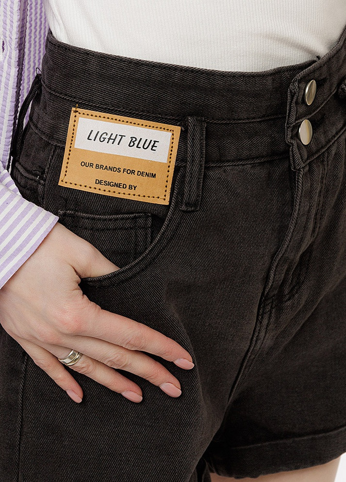 Женские джинсовые шорты цвет серый ЦБ-00216905 No Brand (259498476)