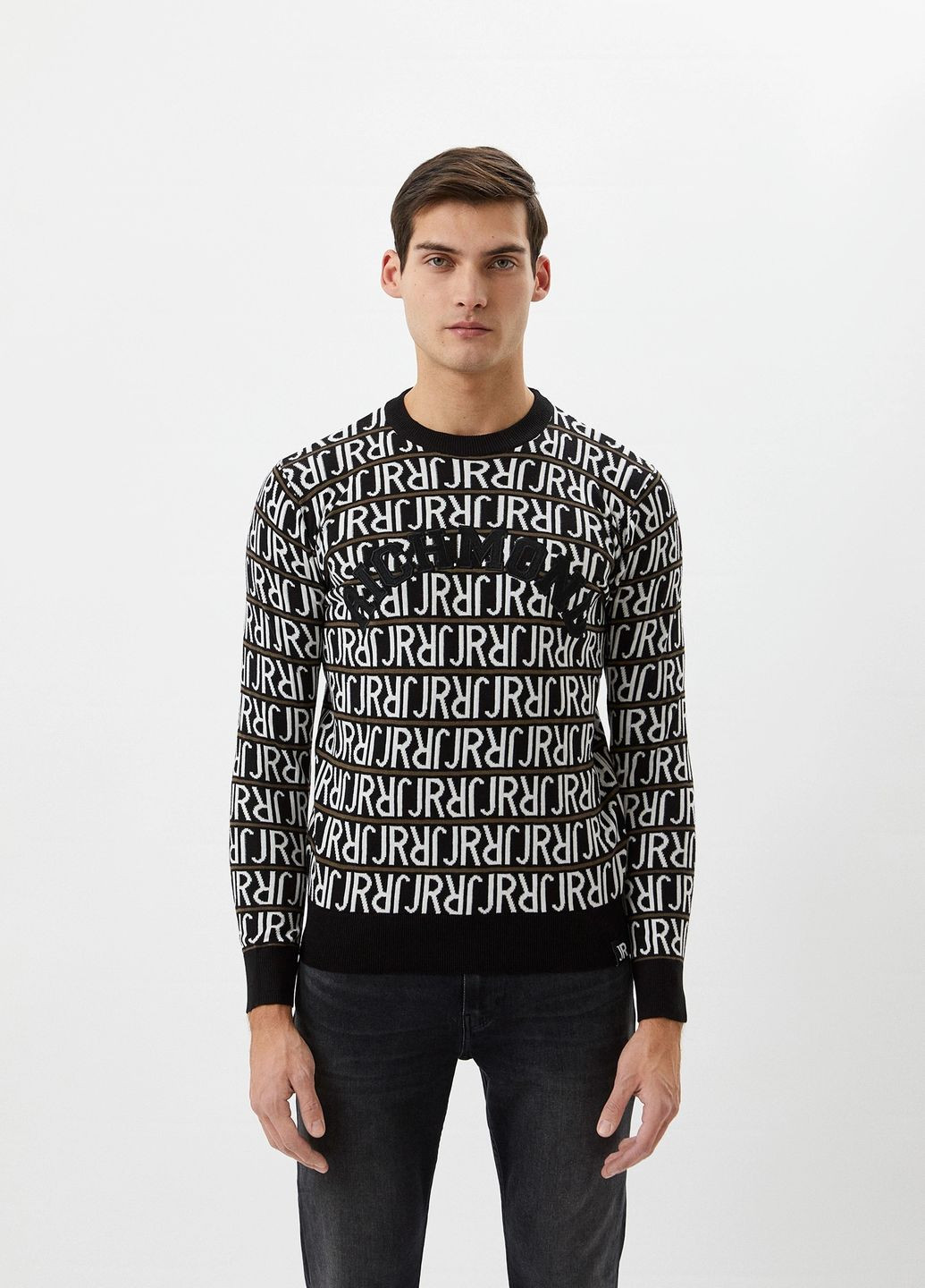 Комбинированный свитер John Richmond