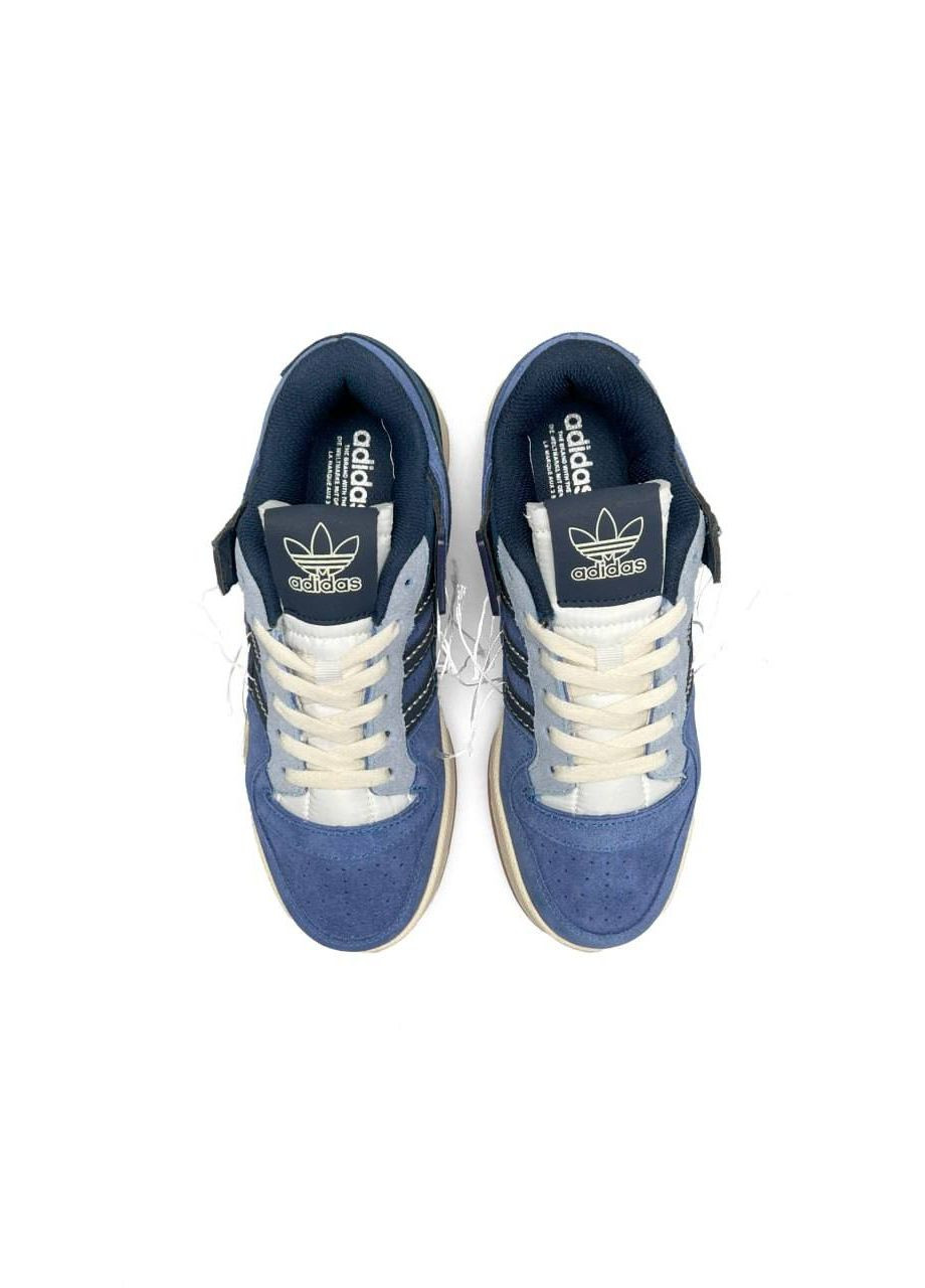 Синие демисезонные кроссовки женские, вьетнам adidas Forum 84 Low “Off White” Navy White New