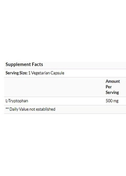 L-Tryptophan 500 mg 90 Veg Caps LEX-17229 Life Extension (258498766)