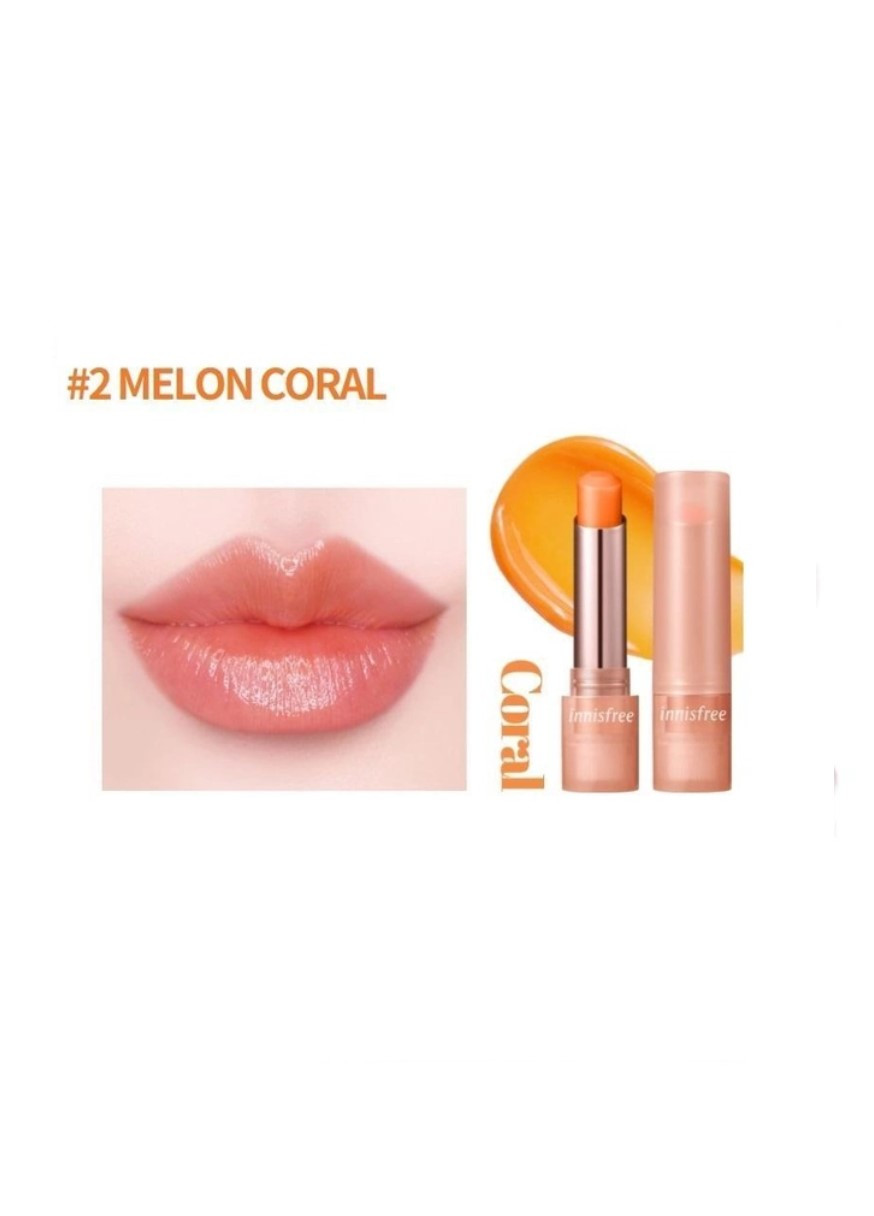 Бальзам-тинт для губ Dewy Tint Lip Balm 2 Melon Coral 3.2g INNISFREE (277097741)