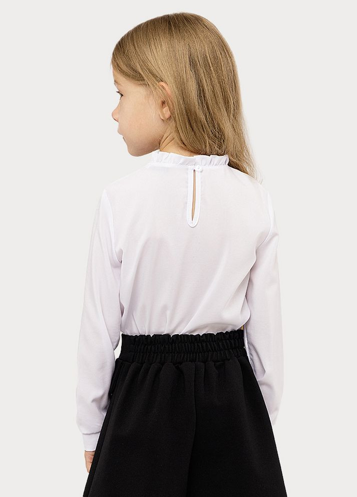 Блуза довгий рукав для дівчинки колір білий ЦБ-00222559 Mevis (260355853)