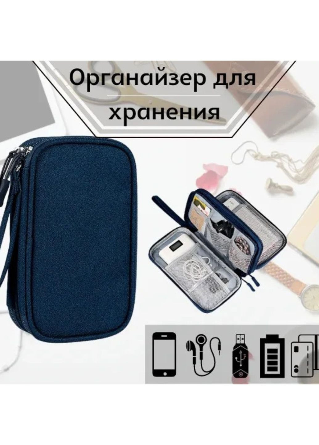 Органайзер для проводов / Органайзер для кабелей / Органайзер для зарядок / Сумамка для хранения полезных вещей No Brand (275927184)