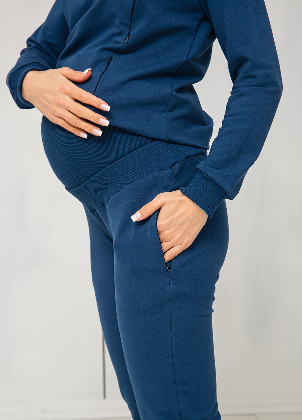 Утепленный спортивный костюм с начесом для беременных и кормящих мам с широким бандажным поясом и секретами для кормления Матуся теплый костюм (261555646)