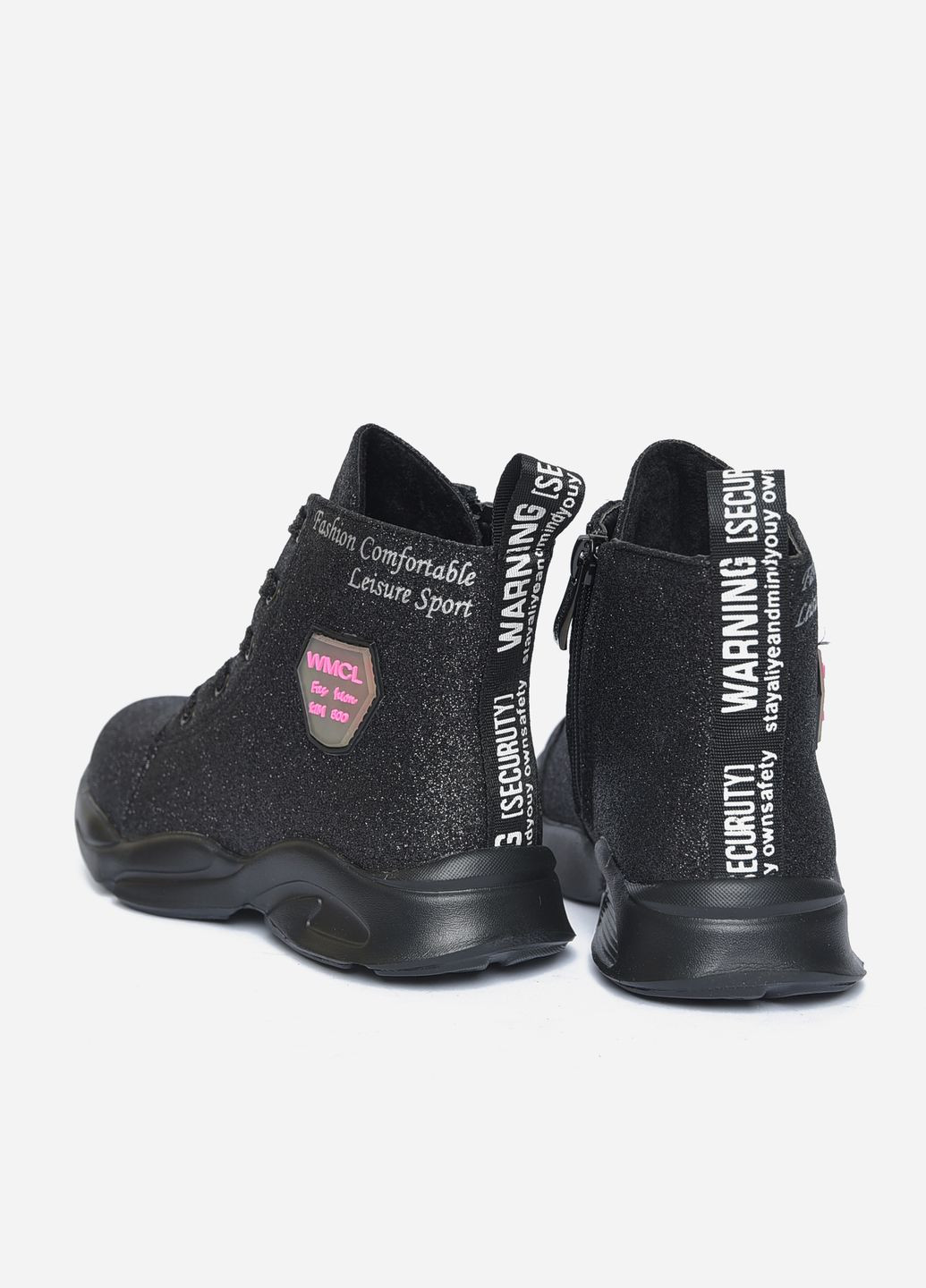 Черные кэжуал осенние ботинки детские демисезонные черного цвета Let's Shop