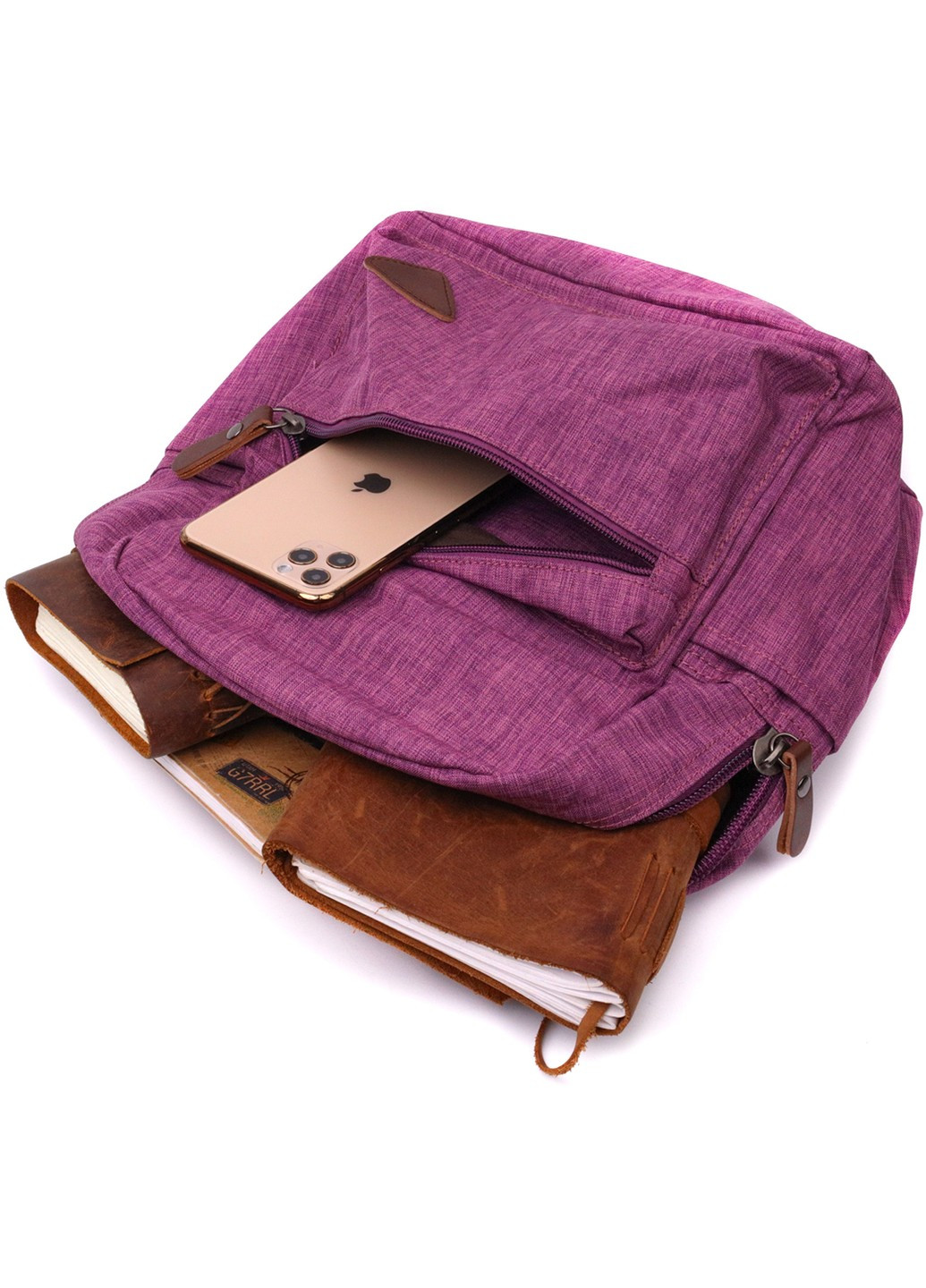 Барвистий жіночий рюкзак з текстилю 22243 Фіолетовий Vintage (267925329)