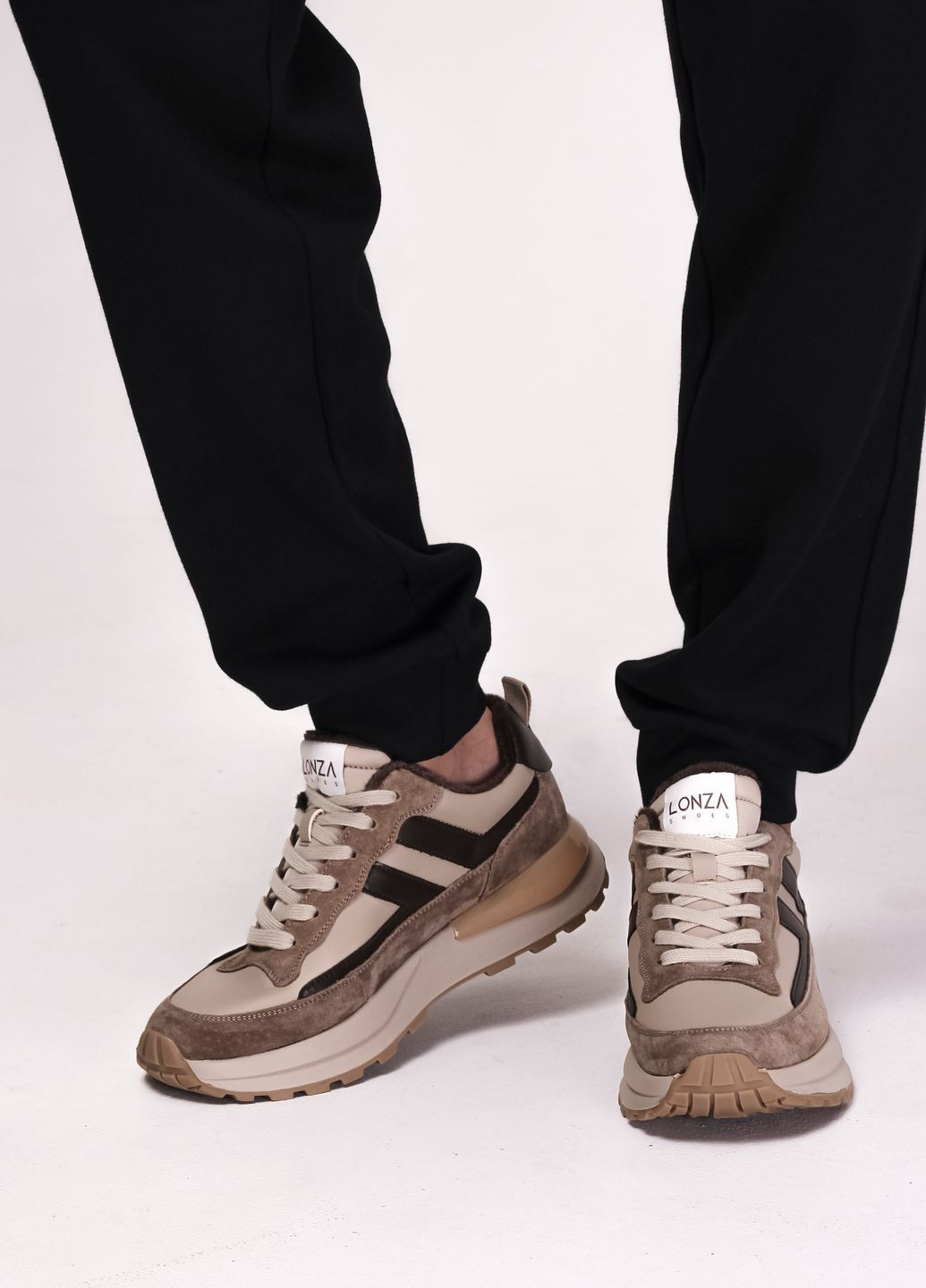 Кросівки осінні бежеві шкіра замша Lonza бежеві всесезони (262979508)