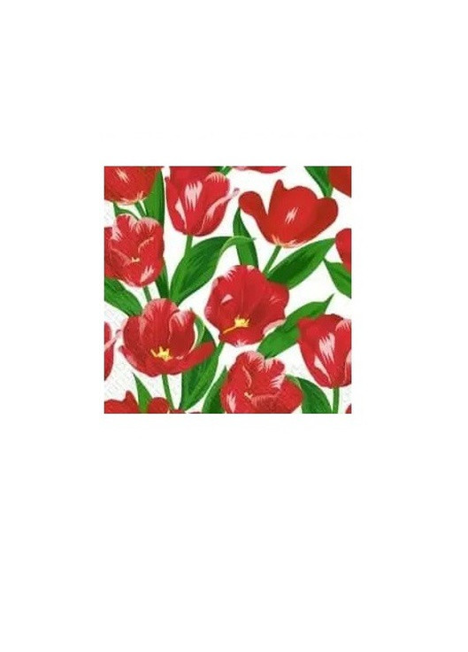 Салфетки бумажные Красные тюльпаны 33х33см Марго (258701107)