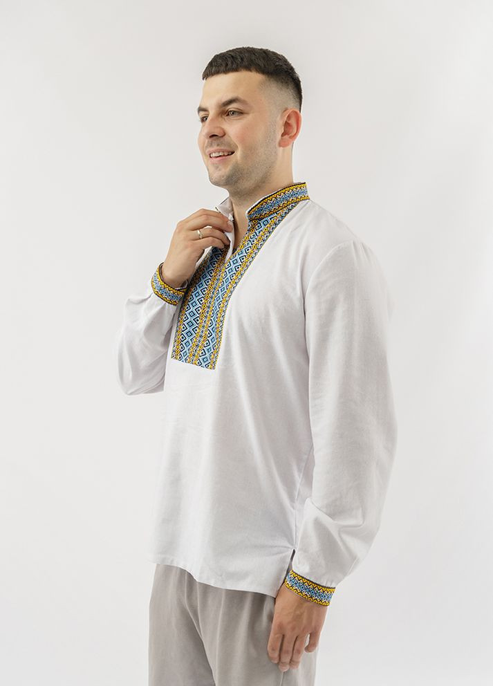 Вышиванка длинный рукав для мужчин цвет белый ЦБ-00224959 No Brand (260630380)