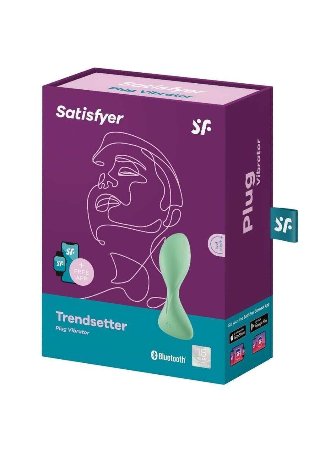 Анальная смарт-пробка с вибрацией Trendsetter Green Satisfyer (258470818)