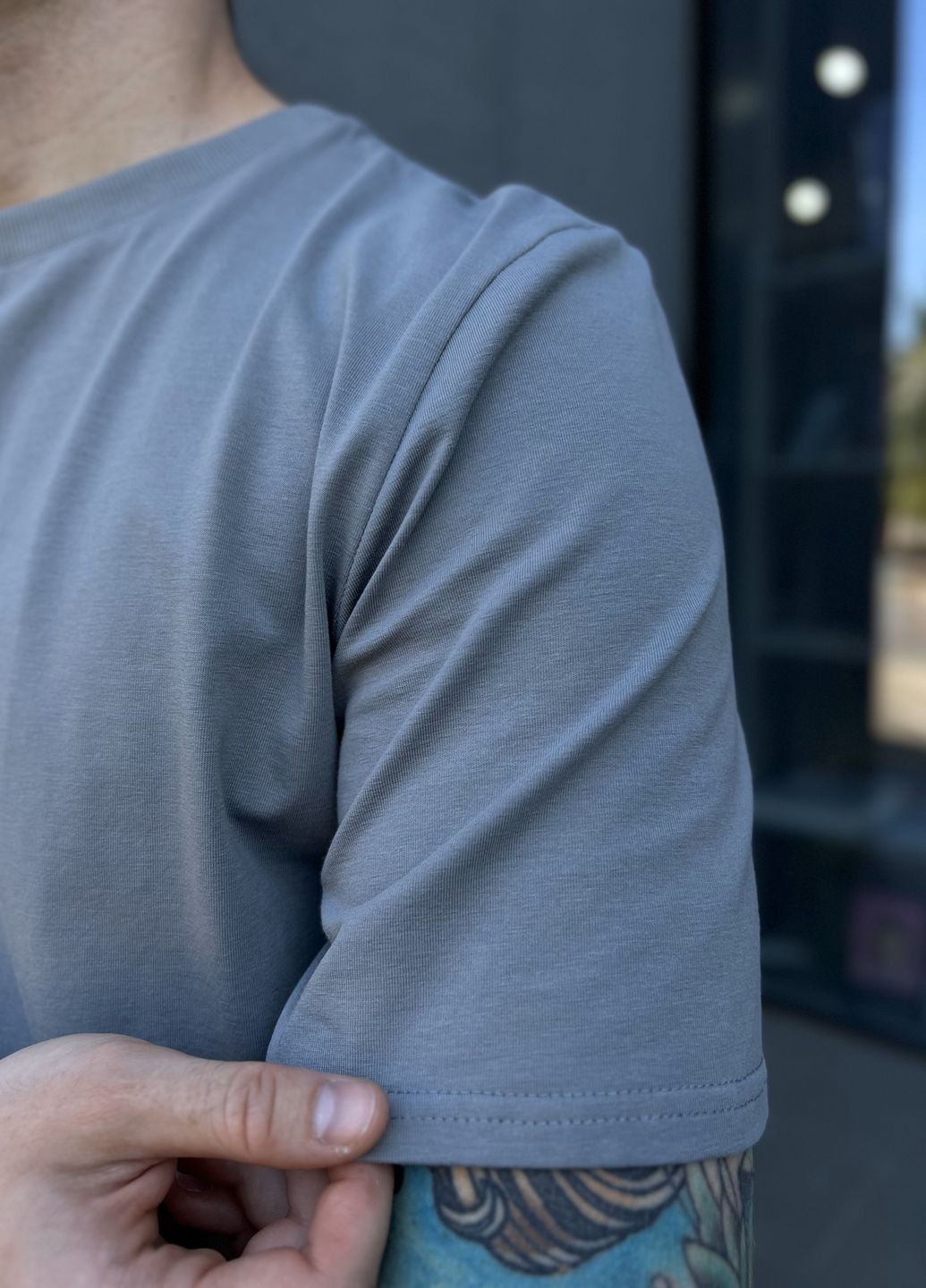 Сіра чоловіча футболка volition з коротким рукавом сіра принт з коротким рукавом Cosy