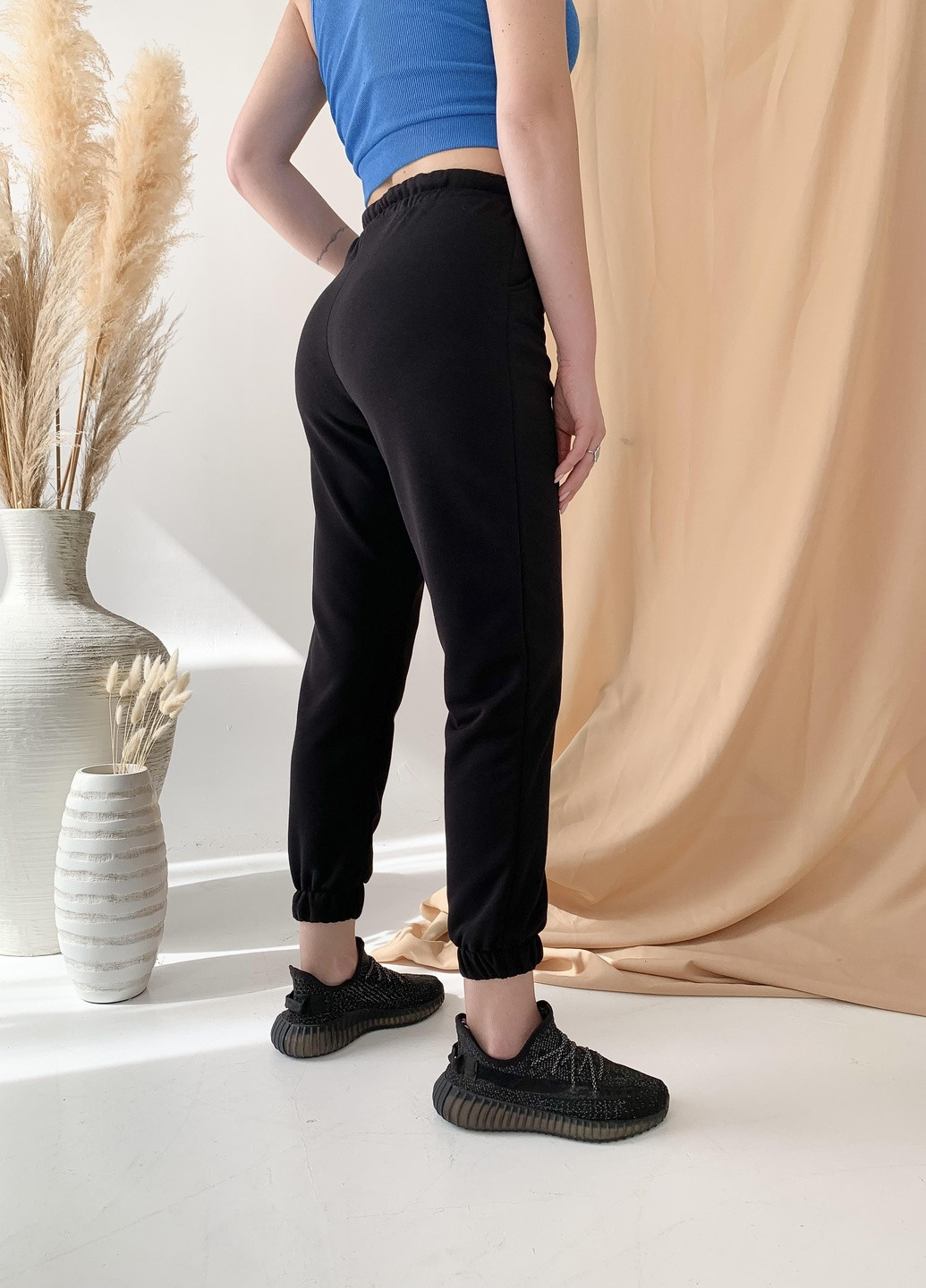 Черные спортивные демисезонные классические, джоггеры, прямые, зауженные брюки Jolie