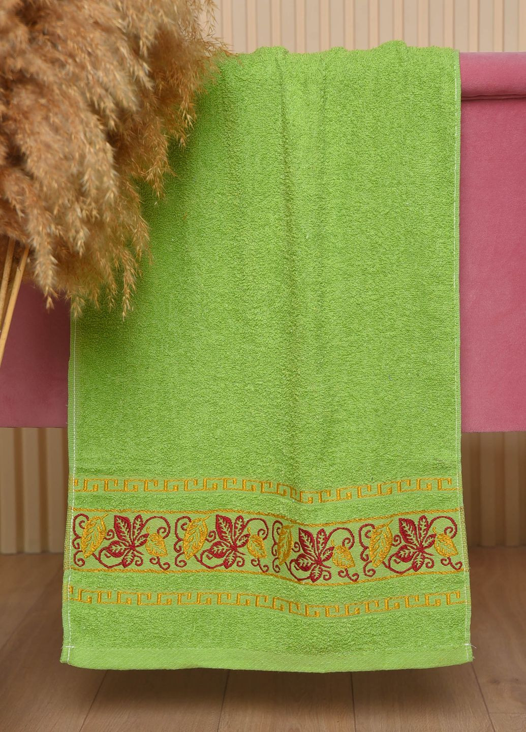 Let's Shop полотенце для лица махровое серого цвета однотонный зеленый производство - Турция