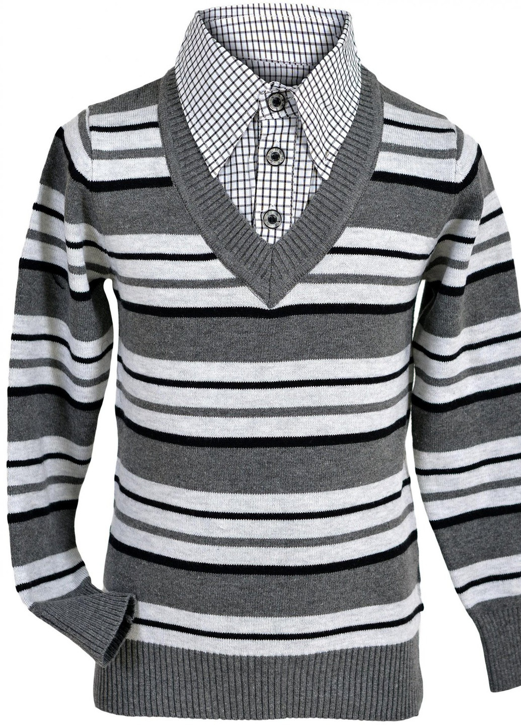 Сірий светри светр сорочка (8609) Lemanta