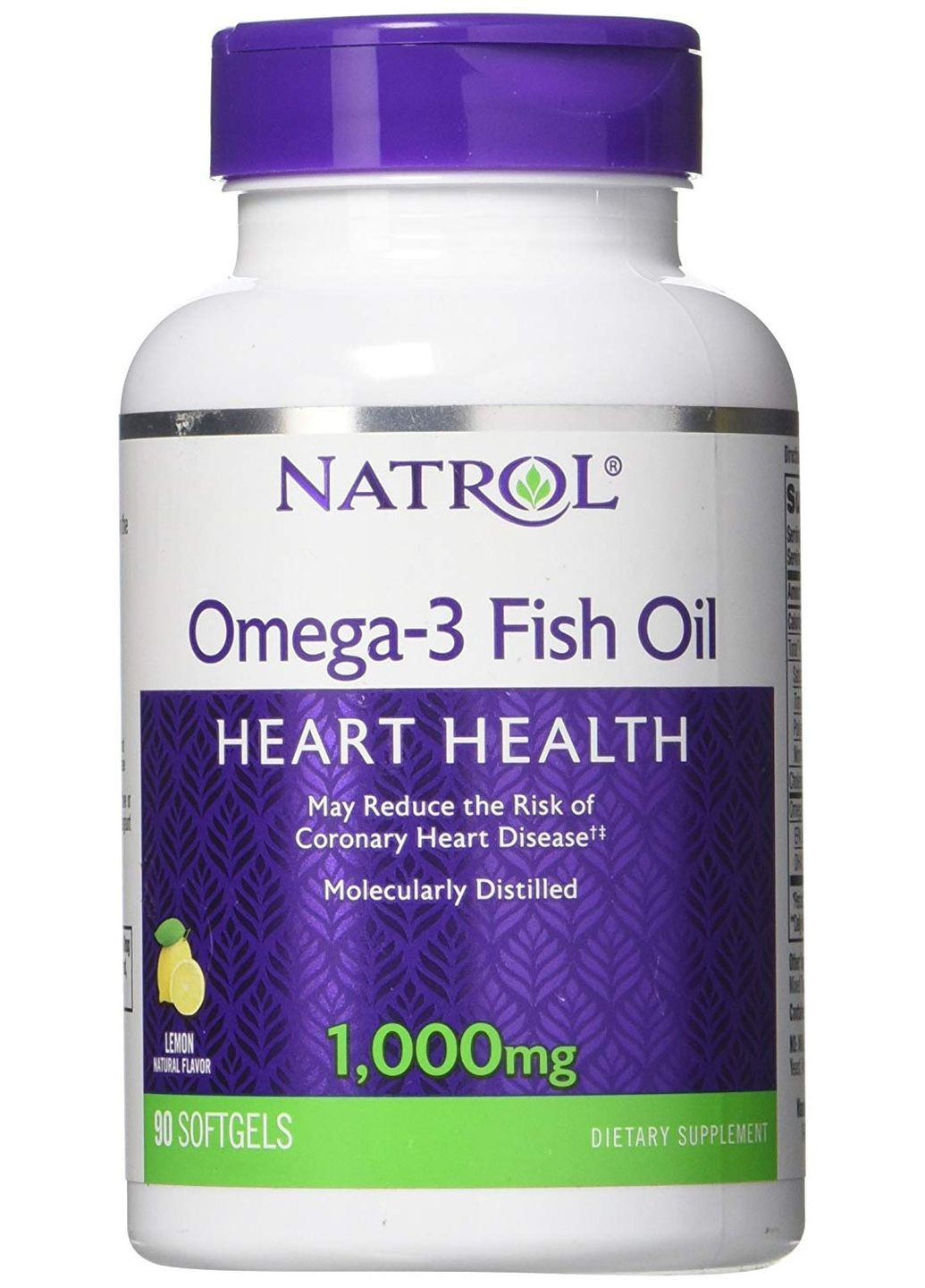 Омега-3 Omega-3 Fish Oil 1000 mg 60 Softgels (Lemon) Natrol (276967312)