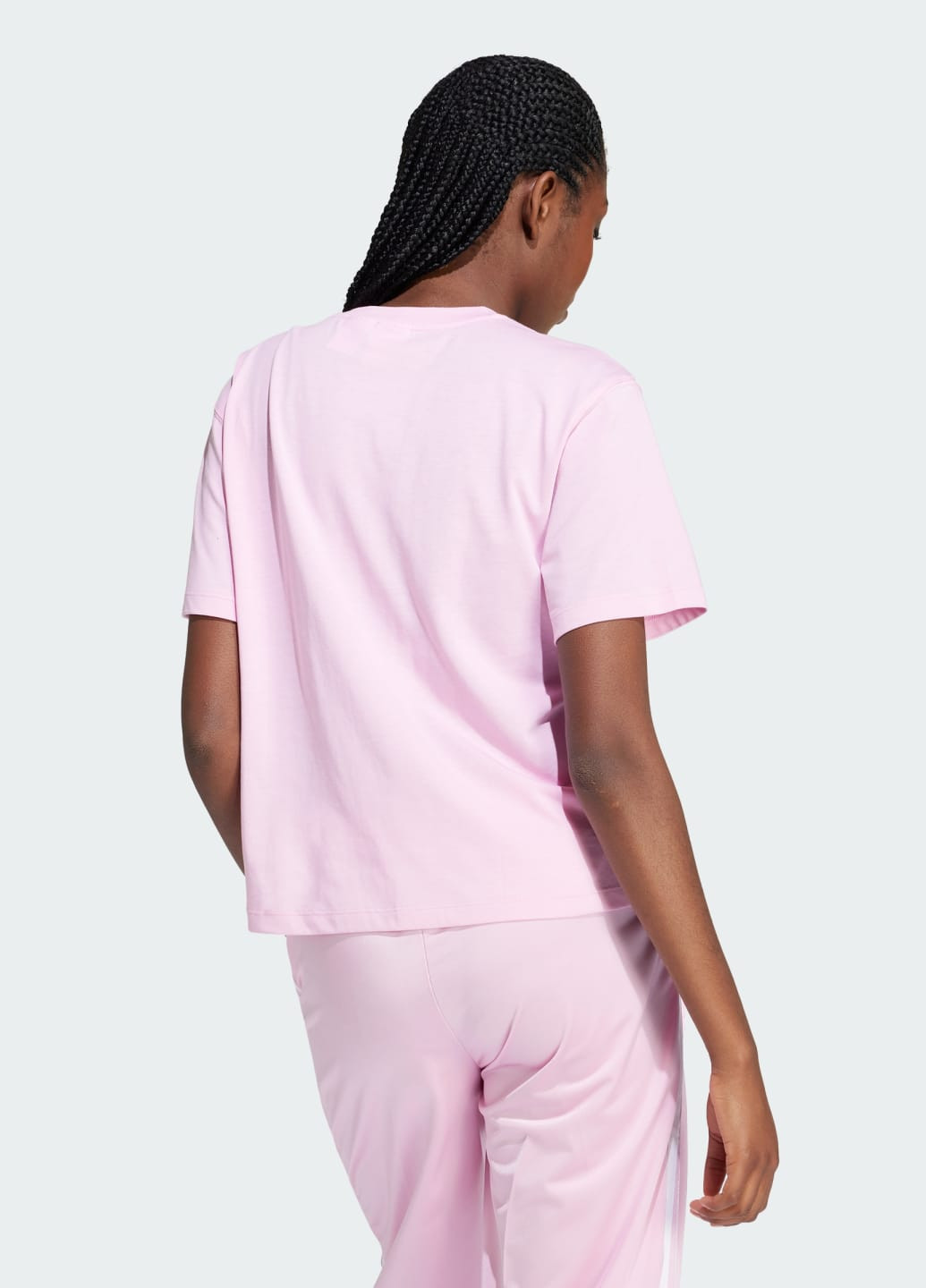 Розовая всесезон футболка adicolor trefoil boxy adidas