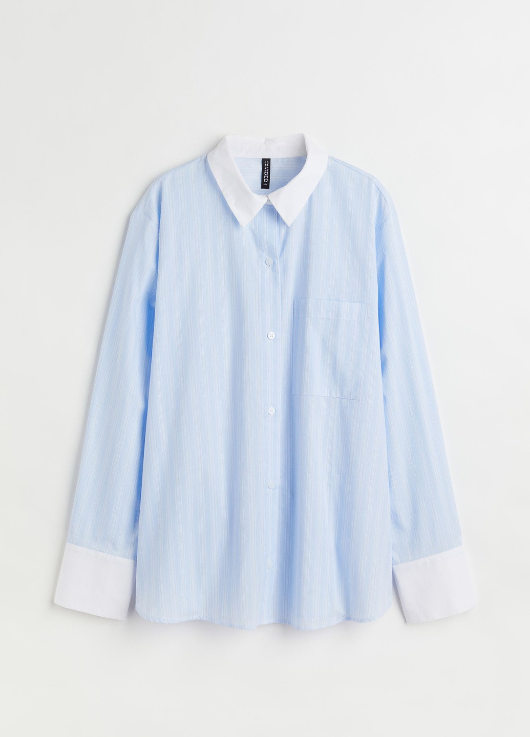 Светло-голубой кэжуал рубашка в полоску H&M