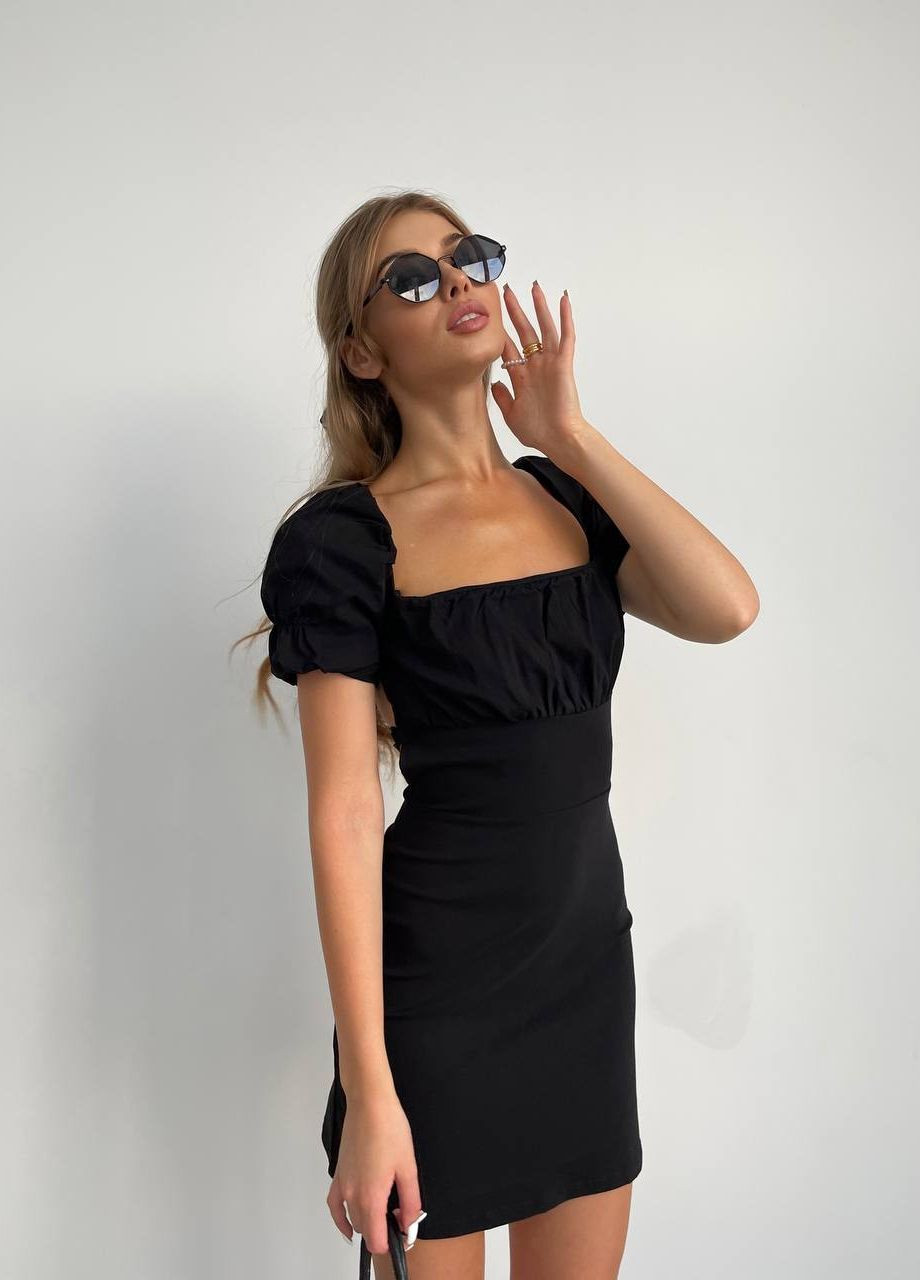 Чорна вечірня стильна жіноча сукня в стилі zara No Brand однотонна