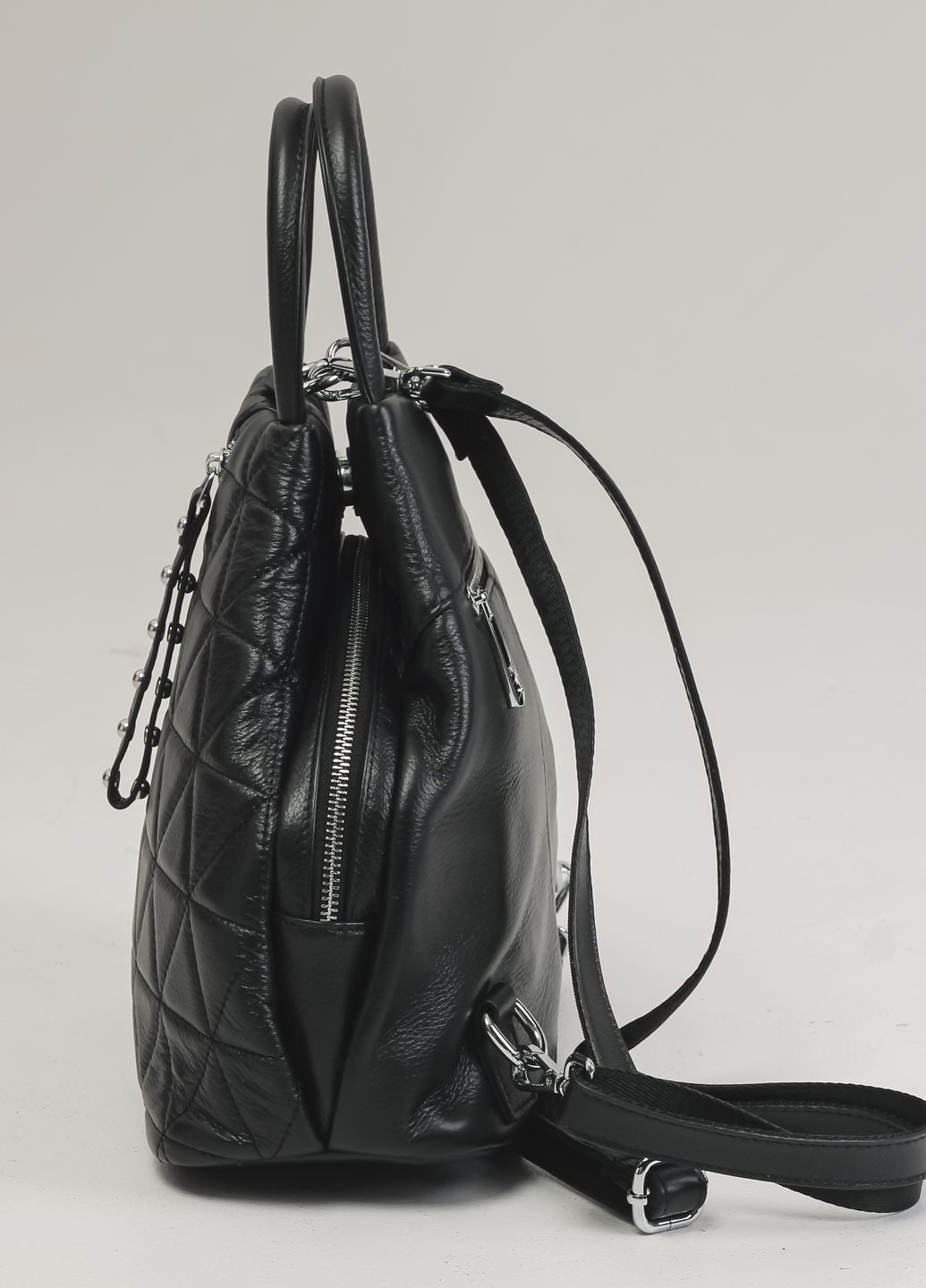 Сумка-рюкзак черная кожа Polina&Eiterou (272607715)