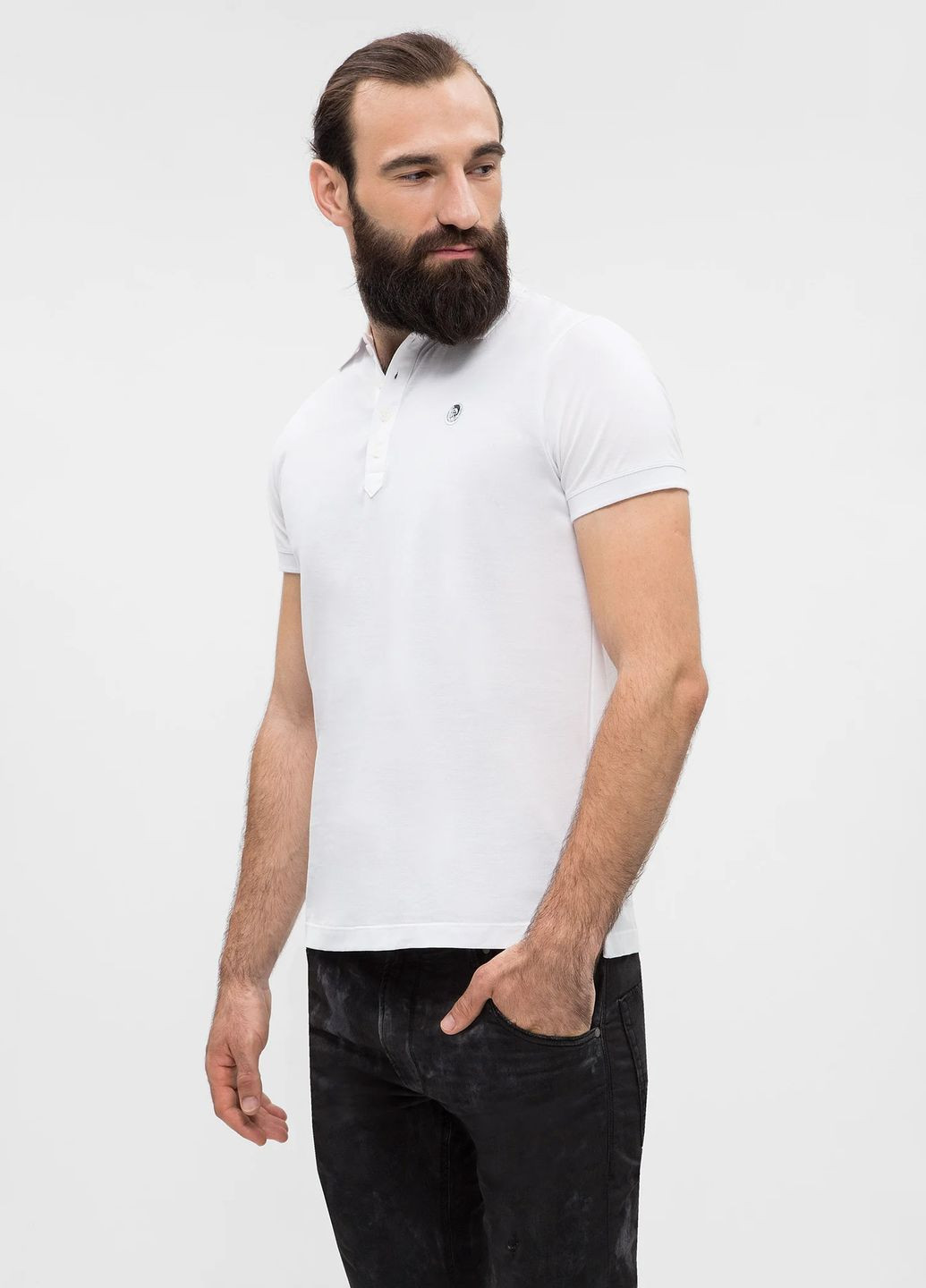 Белая футболка-поло для мужчин Diesel