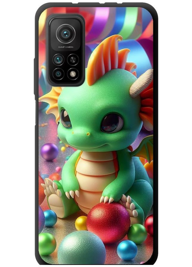 TPU черный чехол 'Веселый дракончик' для Endorphone Xiaomi Mi 10T (275463135)