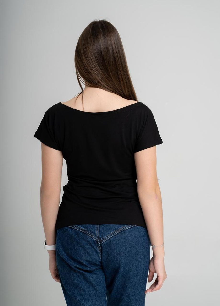 Жіноча вишита футболка з широкою горловиною "Волошки і колосся" Melanika (277160412)