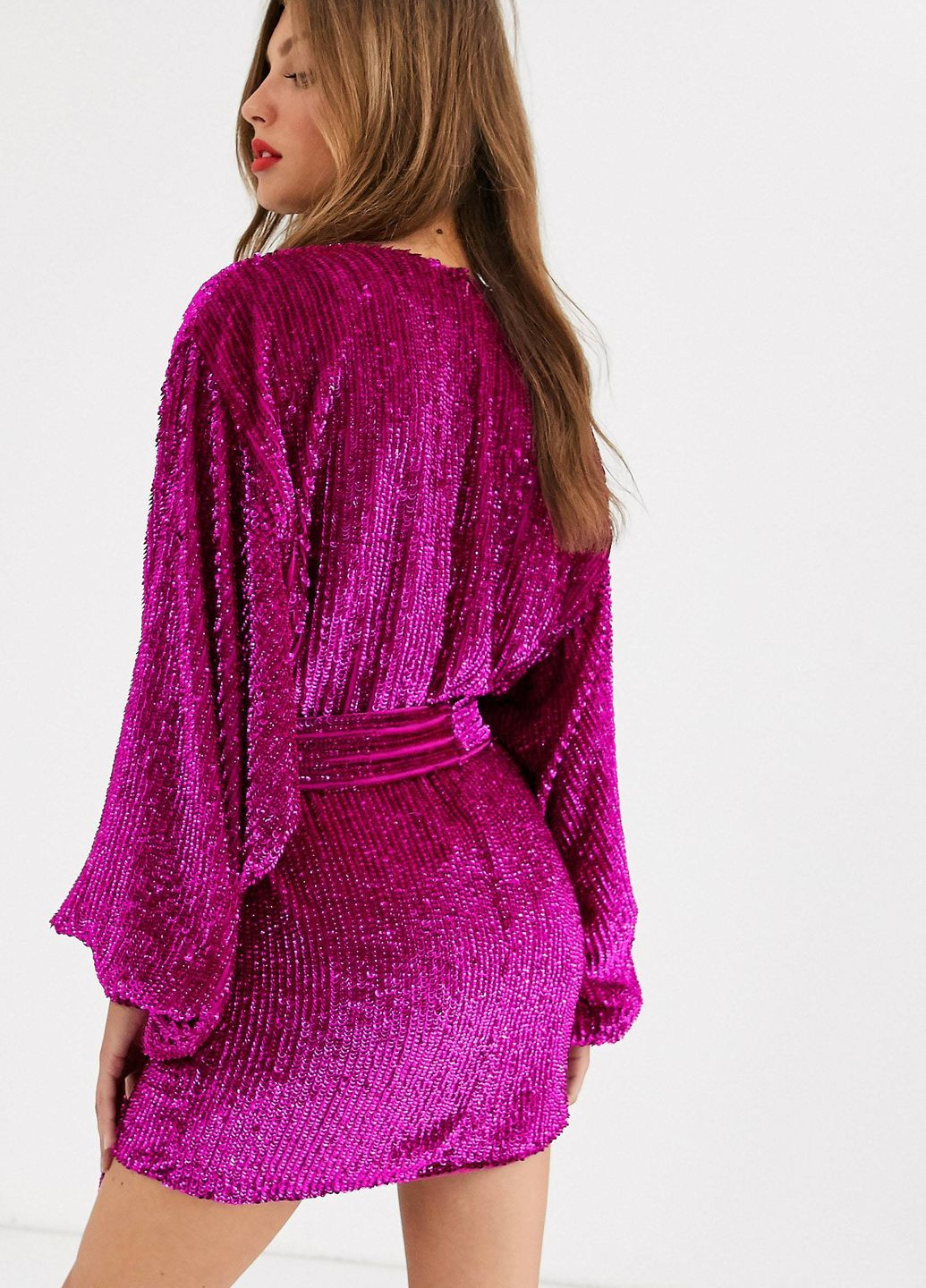 Фуксиновое (цвета Фуксия) платье мини вечернее Asos
