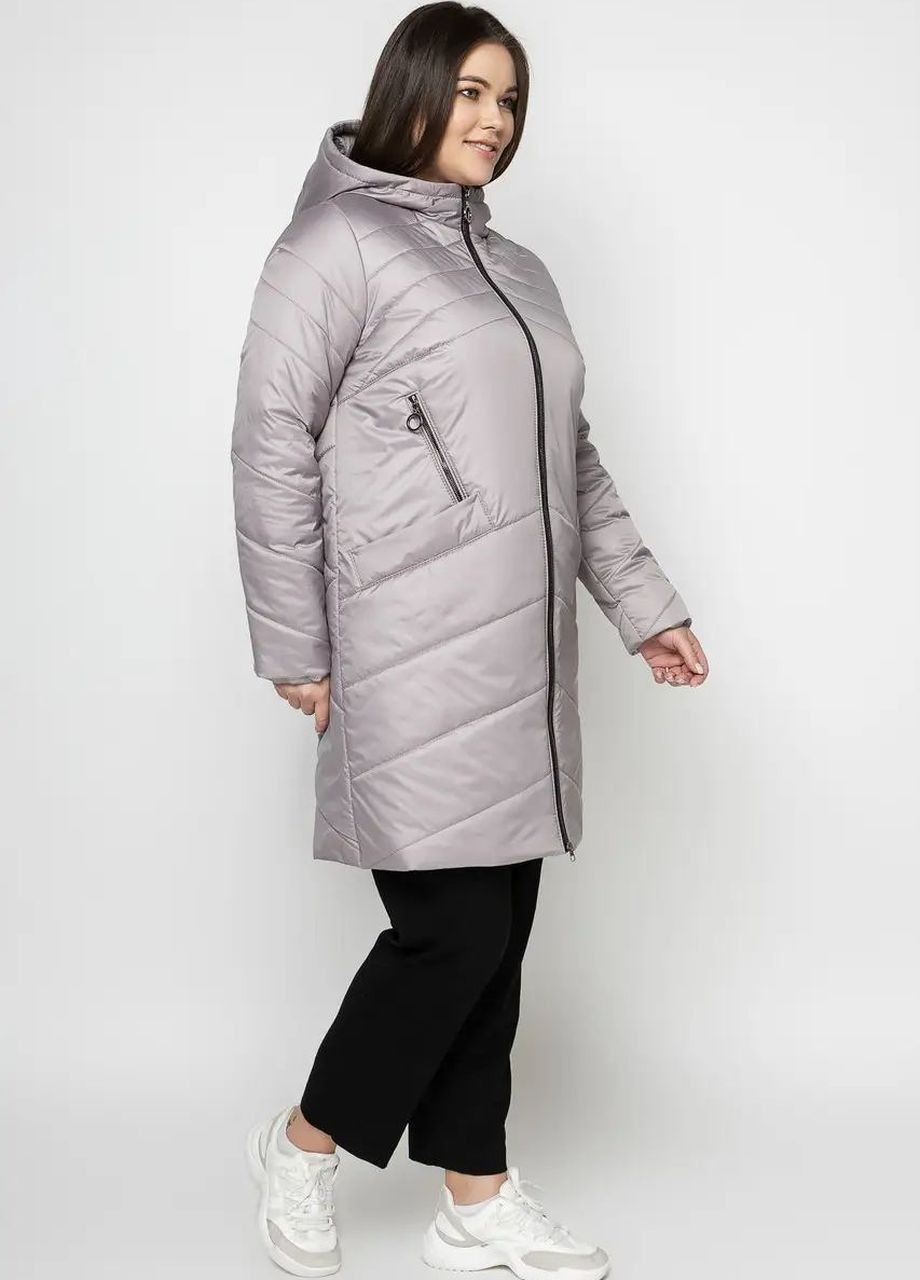 Серая демисезонная женская куртка большого размера демисезонная SK