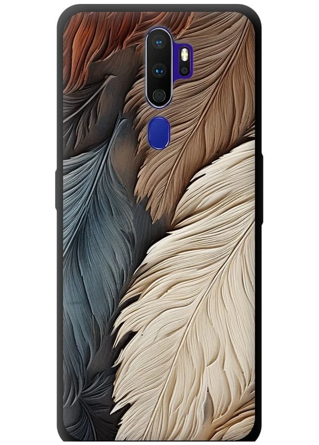 TPU черный чехол 'Листья в стиле бохо' для Endorphone Oppo A5 2020 (265398955)