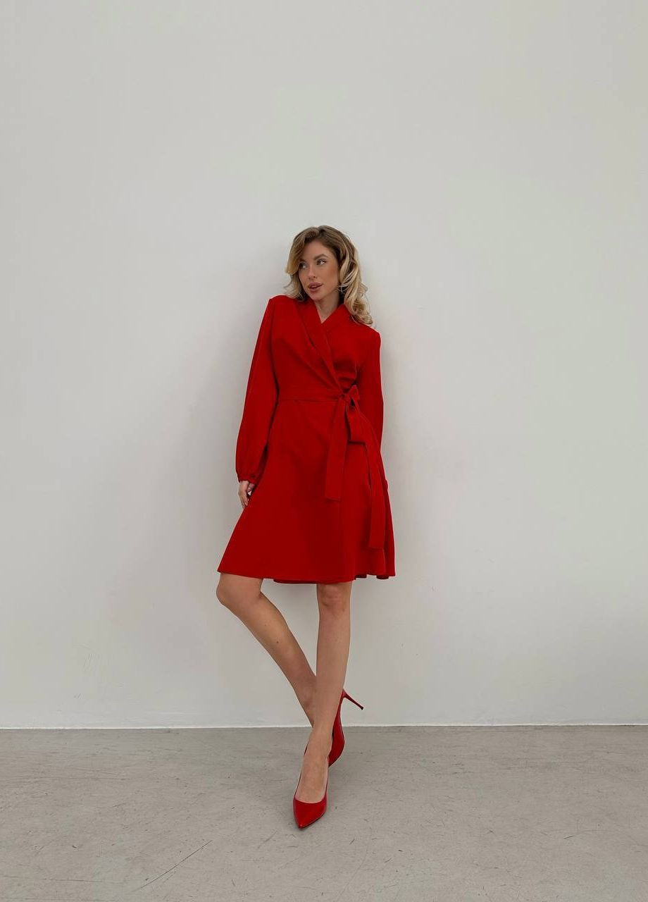 Червона жіноча сукня креп No Brand
