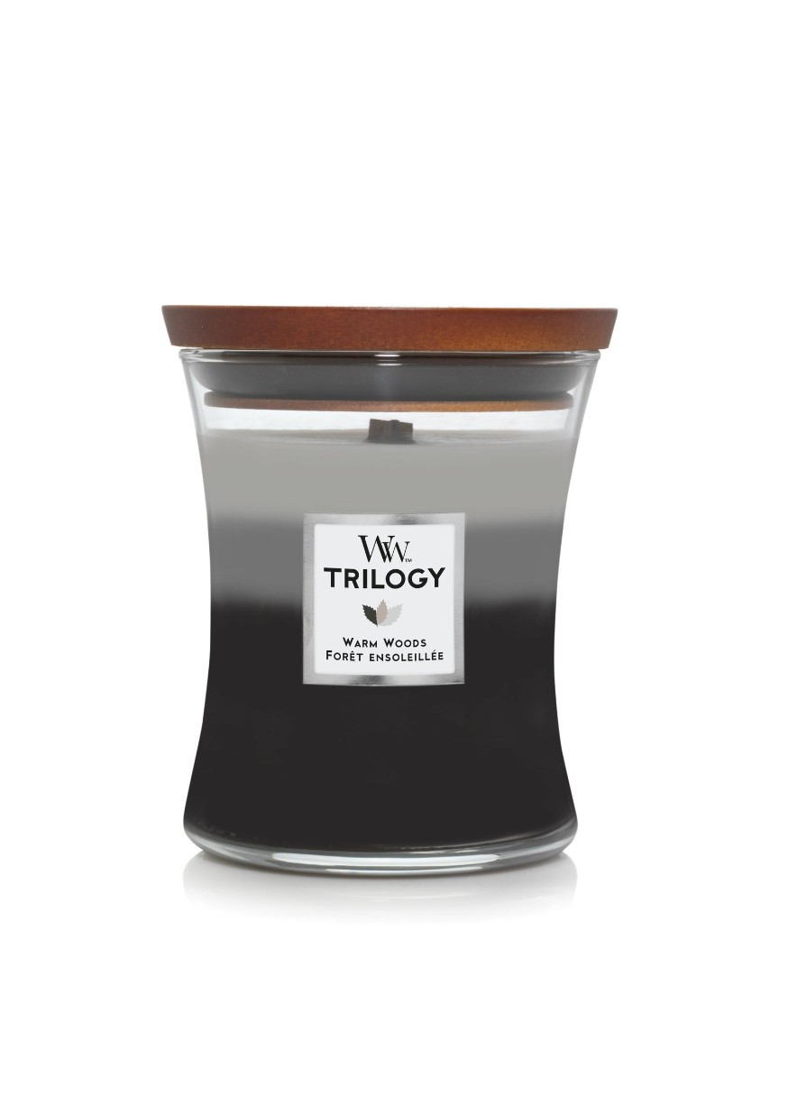 Ароматическая свеча с трехслойным ароматом Medium Warm Woods WoodWick (268133709)