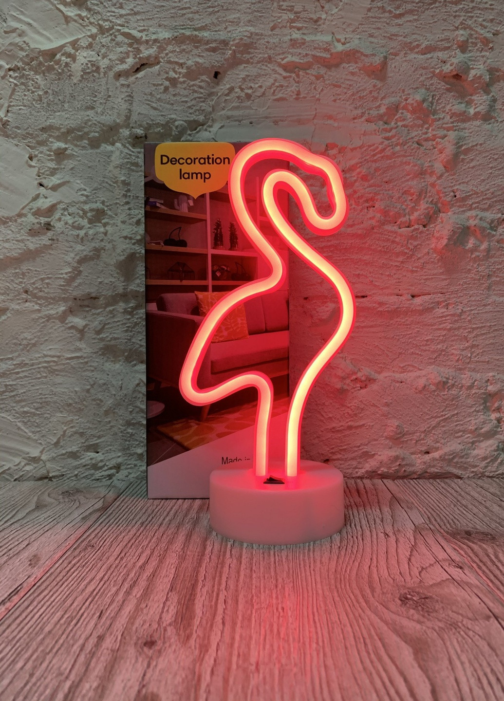 Настольный декоративный неоновый светильник-ночник Фламинго (29,5х14,5 см, USB или батарейки) - Красный Forus neon decoration lamp (257033357)