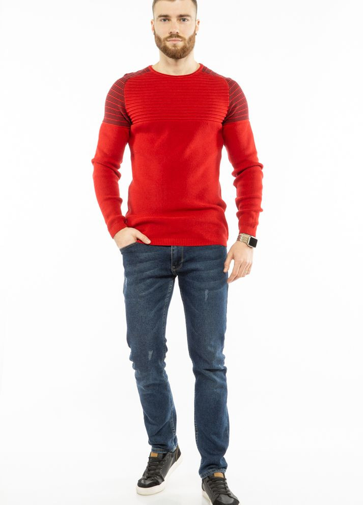 Бордовий зимовий стильний чоловічий светр (бордовий) Time of Style