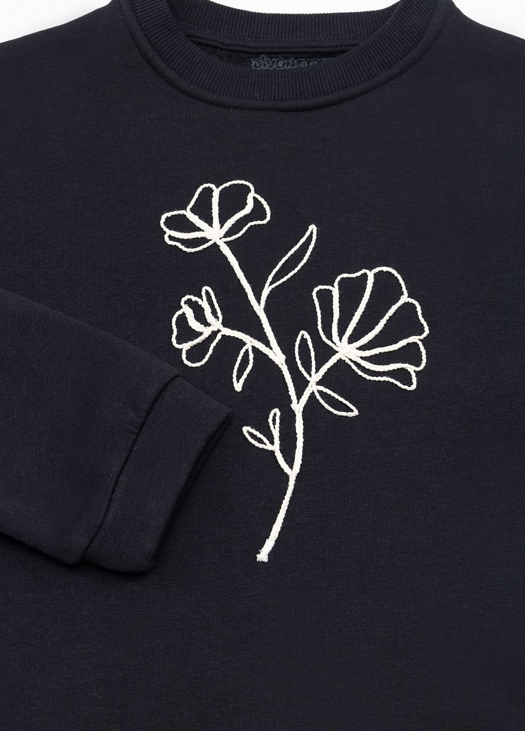 Divonette свитшот для девочки цвет черный цб-00234644 черный футер