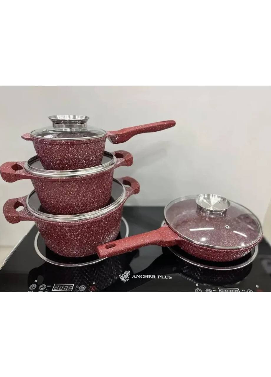 Набор кастрюль и сковорода с гранитным антипригарным покрытием 7 предметов Good Idea hk-315 (258553967)