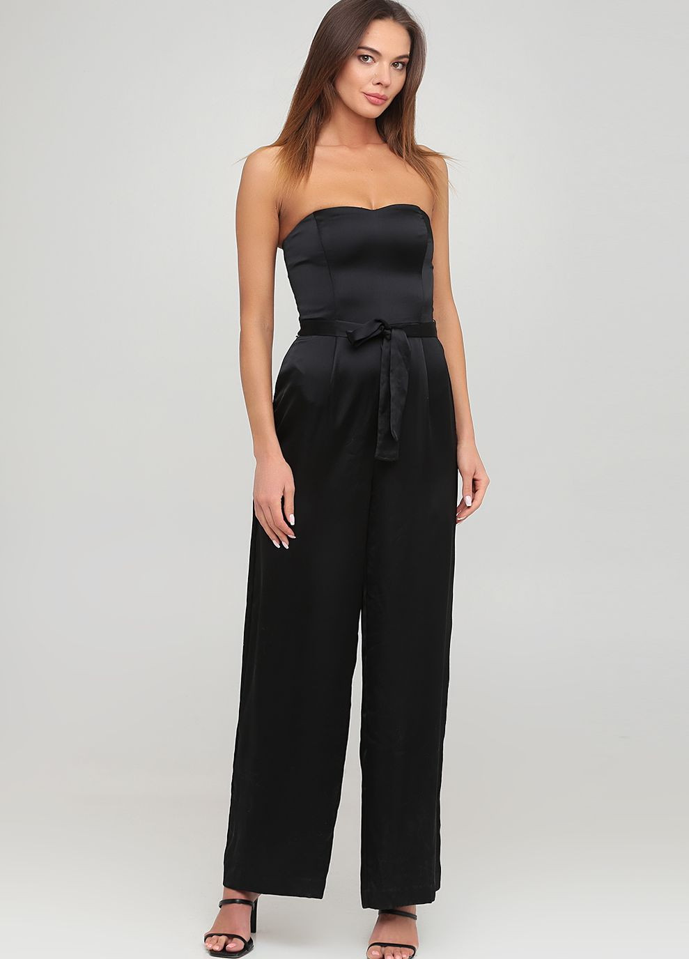 Комбінезон H&M однотонний чорний повсякденний поліестер