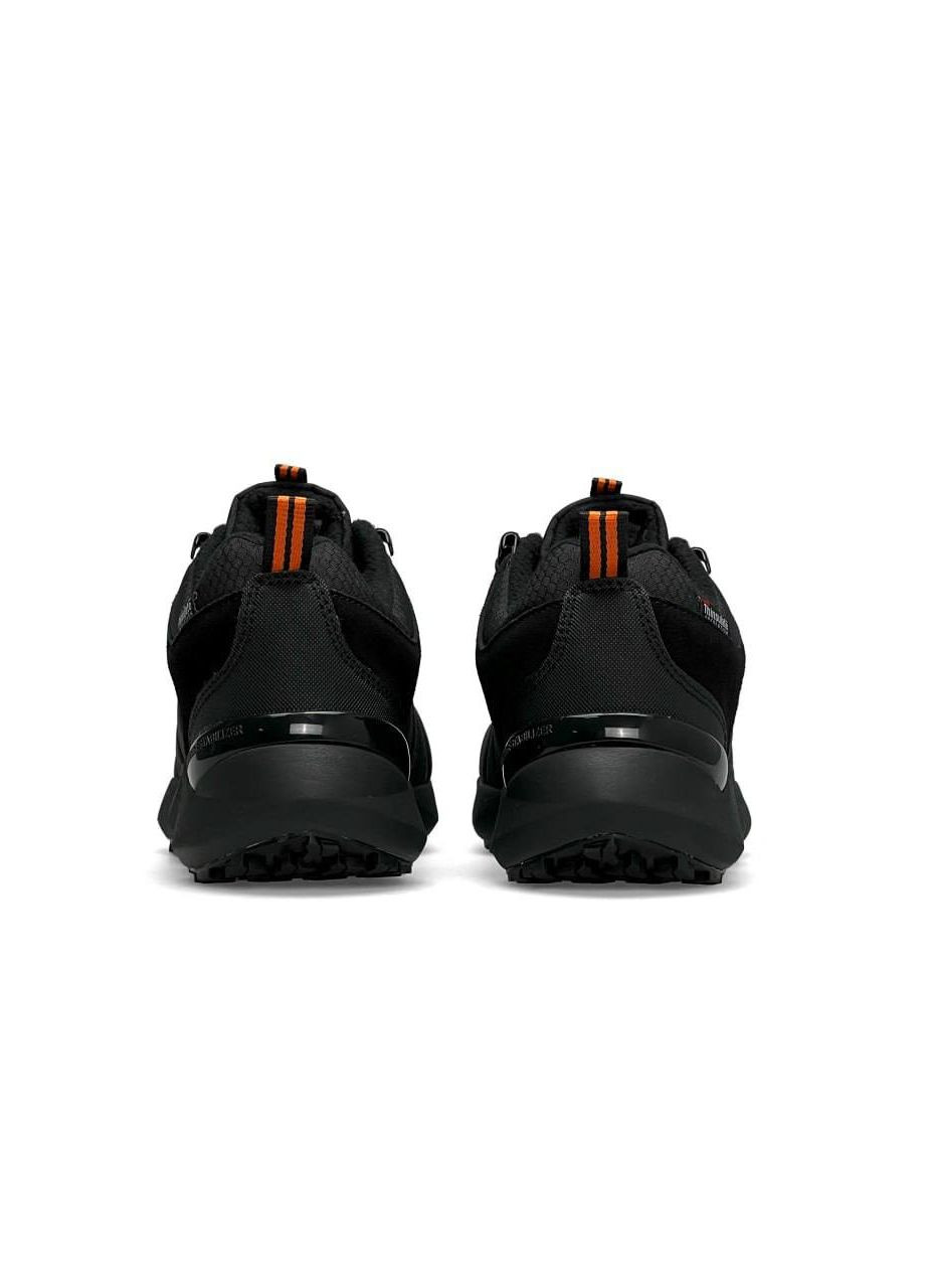 Черные демисезонные кроссовки мужские, вьетнам Columbia Facet Low Trinsulate All Black Orange Termo