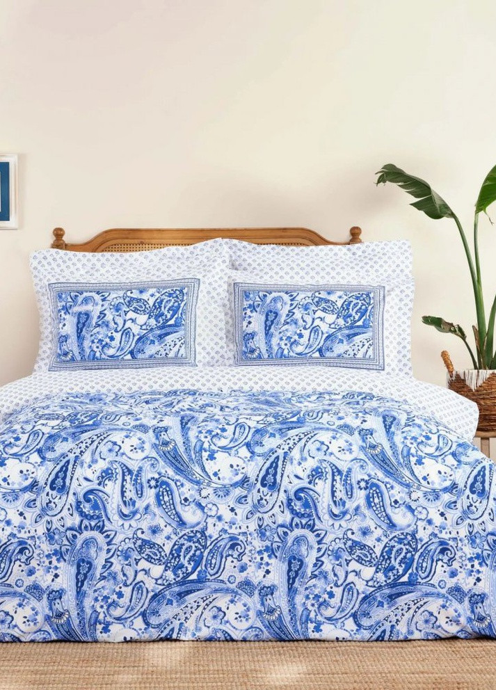 Постельное белье ранфорс - Bellance mavi голубой полуторный Karaca Home (258260986)