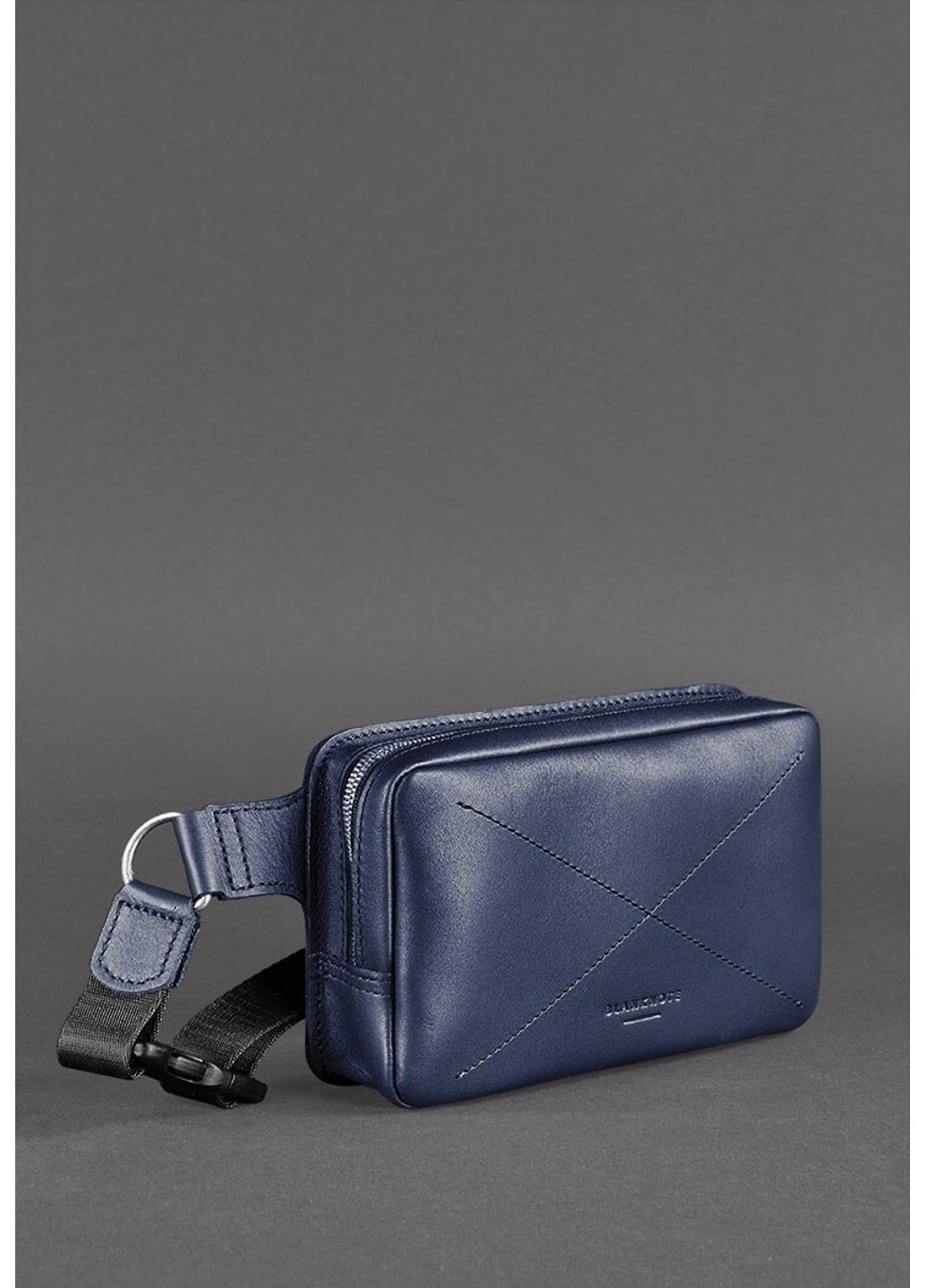 Шкіряна поясна сумка Dropbag Mini темно-синя bn-bag-6-navy-blue BlankNote (264478310)
