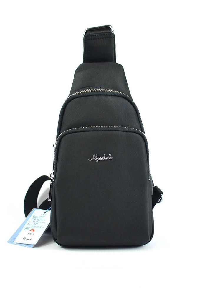 Черный текстильный мужской нагрудный рюкзак слинг No Brand (276002837)