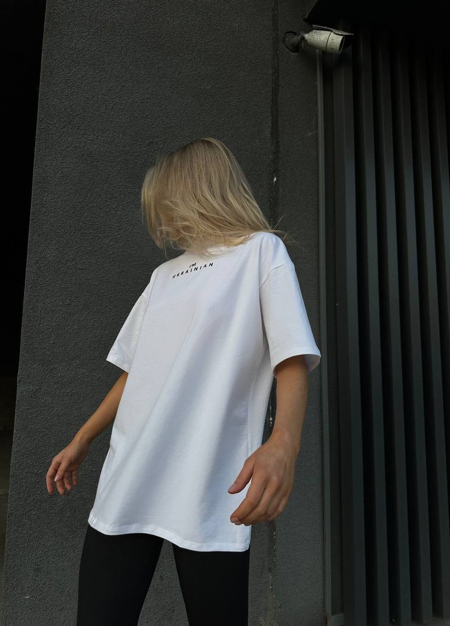 Белая летняя футболка с коротким рукавом Украина Your style